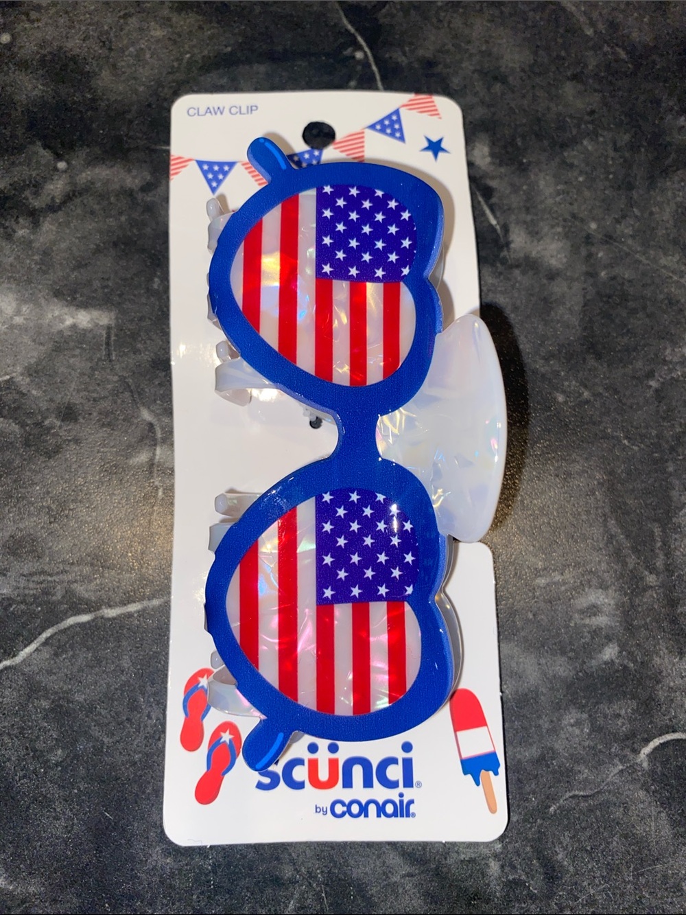 Scunci Sunglasses 🕶️ Patriotic 🇺🇸 Hair Claw Clip